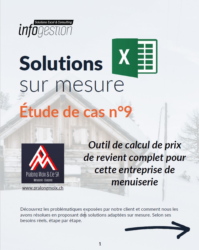 Solution Excel pour Pralong Moix Suisse - Infogestion Lausanne