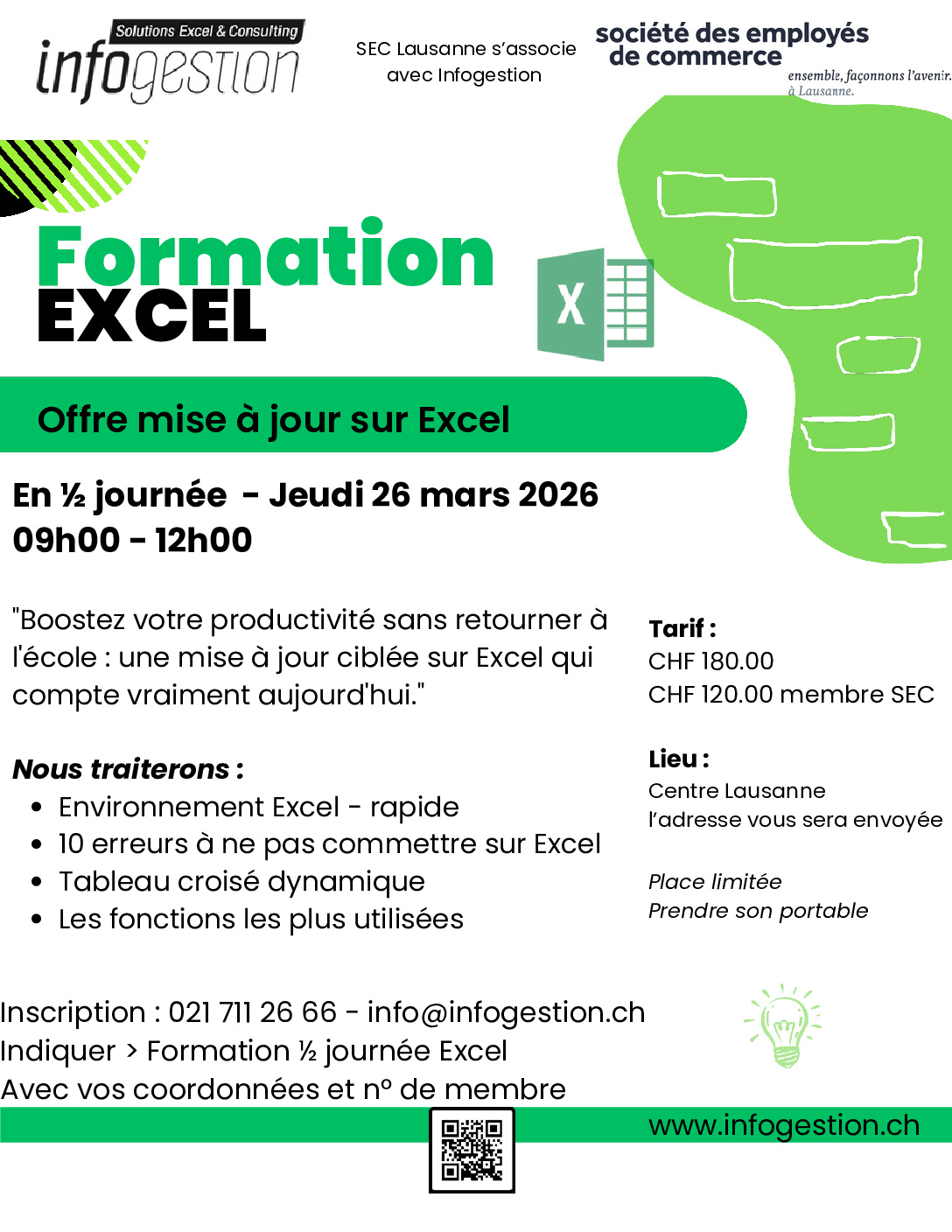 Formation EXCEL – Infogestion-SEC Lausanne